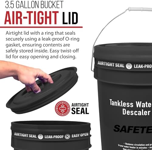 Safetech Tankless Water Heater Flushing Kit with Screw-Top Lid, Premium Hoses, 1/6 HP Utility Pump, and Pump Grate - Just Add Vinegar - Image 3