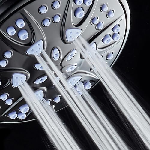 AquaDance Antimicrobial/Anti-Clog High-Pressure 6-setting Hand Shower with Nozzle Protection from Growth of Mold, Mildew & Bacteria for Stronger Shower! - Sunset Blue - Image 6