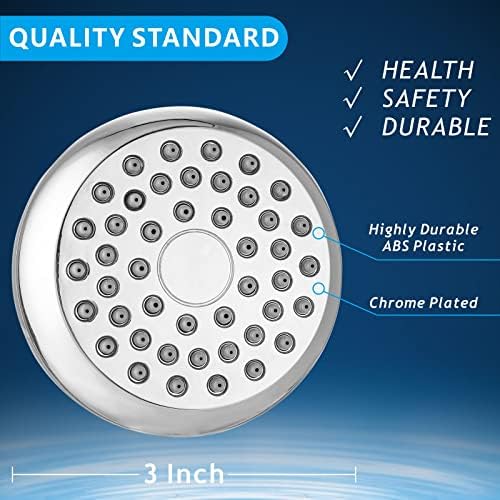High Pressure Shower Head - Powerful Bathroom Pressure Boosting Showerhead - Perfect Universal Replacement for Rain Shower Heads(Chrome) - Image 5