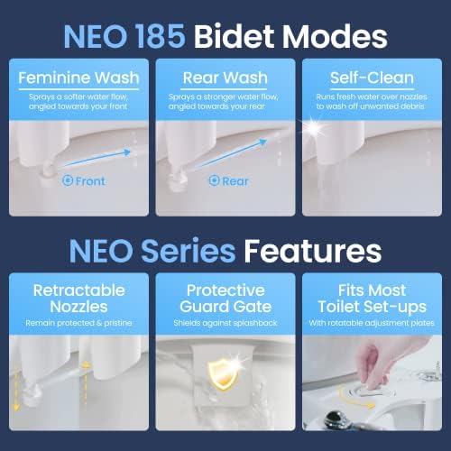 iSpring RCC7AK 75 GPD 6-Stage RO Water Filter + Luxe Bidet NEO 185 Self-Cleaning Dual Nozzle Bidet Toilet Attachment - Image 7