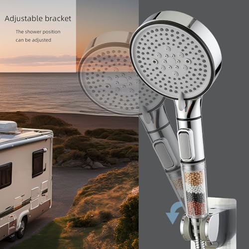 RV Shower Head with Hose, High Pressure 5 Setting Shower Head with Filter and On/Off, Water Saving Shower Head for RV/Camper, Travel Trailer, Motorhome,Shower head Replacement - Image 3