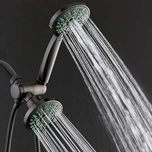 AquaDance Antimicrobial/Anti-Clog High-Pressure 30-setting Shower Combo, Microban Nozzle Protection from Growth of Mold Mildew & Bacteria for Stronger Shower! Oil-Rubbed Bronze Finish/Coral Green Jets - Image 2