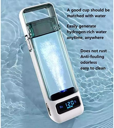 Hydrogen-Rich Water Generator Portable Hydrogen Alkaline Water Bottle PEM Membrane & SPE Technology Ionizer Make Hydrogen Content Up to 1350PPB Hydrogen Water Bottle for Home Travel 300Ml - Image 3