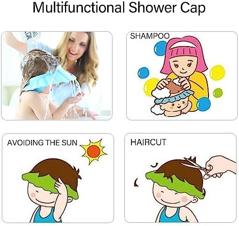 MYUBWTF Yellow Baby Shower Cap, Bath Shampoo Cap Hat，Soft Hat Adjustable Visor Cap，Protect your eyes and face from water，Suitable for infants, children and pets from 0 to 12 years old - Image 3
