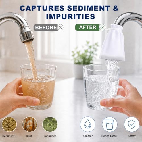 Faucet Filter Cotton Bags, 8 Pack Universal Filter Bags for Kitchen Sink - Image 2
