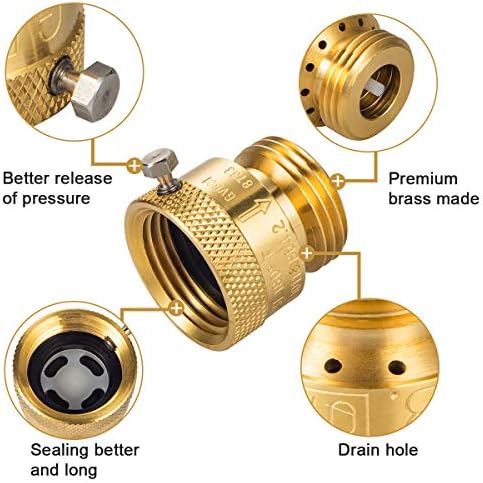 Vacuum Breaker Hose Bib Backflow Preventer, 3/4 Inch, Anti-Siphon Vacuum Breaker, Brass Plumbing Fitting,Lead-free brass(6PCS) - Image 2