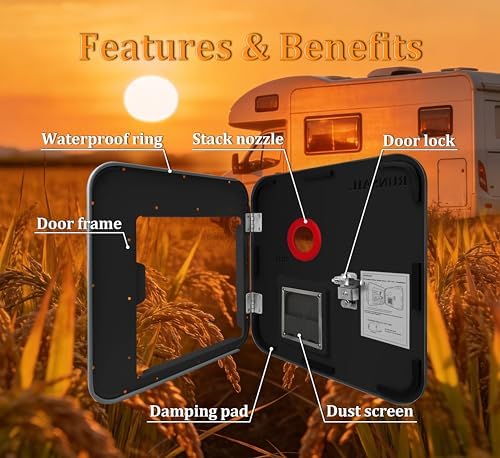 RUNSAIL® RV Tankless Water Heater Door,18 x 18 Inches Black Door Kit, Only Suitable for RUNSAIL RV Doorless Water Heater - Image 2