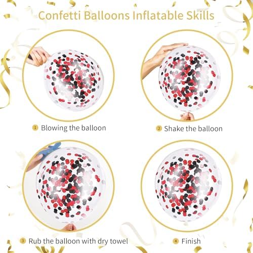 136pcs Red and Black Balloons Arch kit, 18 12 10 5 Inch Balloons - Image 5