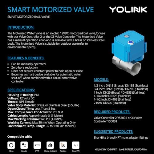 YoLink Water Shutoff Kit: 0.75" Stainless Ball Valve + Valve Controller - Image 5