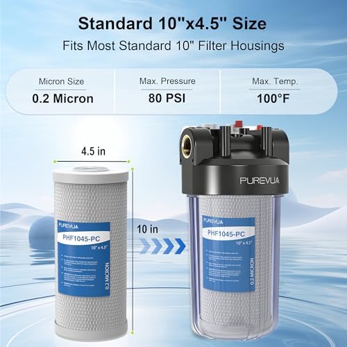 0.2 Micron 10" x 4.5" Whole House Sediment and Carbon Water Filter - Image 2