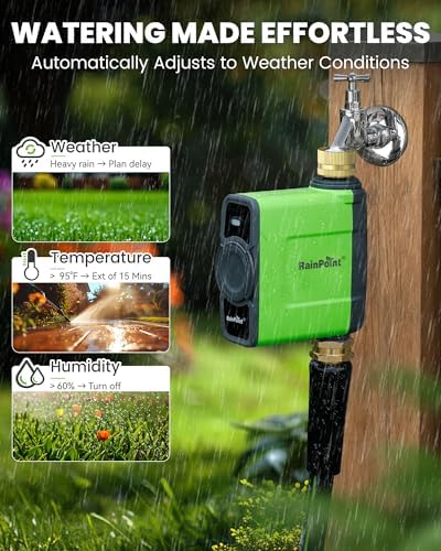 RAINPOINT WiFi Water Timer for Garden Hose, WiFi Sprinkler Controller, Smart Hose Timer Valve, Automatic Drip Irrigation System/Rain Delay for Garden/Lawn/Yard (Brass Inlet, WiFi Gateway) - Image 5