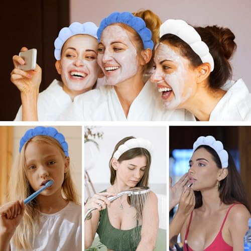 3 Pack Spa Terry Cloth Headbands - Puffy Hair Bands for Skincare, Makeup, and Face Washing - Image 6