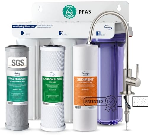 iSpring US31-PF 3-Stage Under Sink Water Filter System with Faucet, 1 Year by iSpring