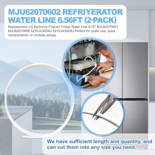 2-Pack MJU62070602 Refrigerator Water Line 6.56 FT - 5/16" Replacement for LG & Kenmore Elite Freezers/Fridges | Compatible with MJU62070601, MJU62070606, 5210JA3004U, 5210JA3029U - Image 3