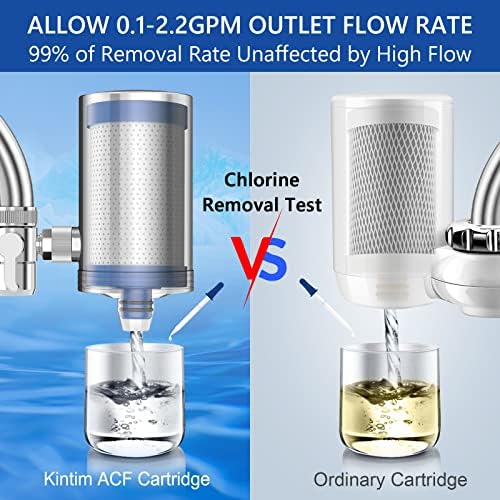 1200 Gallons Faucet Water Filter, 2.2 GPM Outlet Flow Rate Tap Water Filter, Six Improvements Water Faucet Filtration System, Removes Chlorine, Lead, Sediments, Bad Taste and More - Image 4