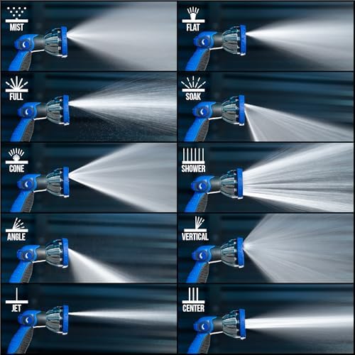 VIKING Hose Nozzle, 10 Spray Patterns, Thumb Control for Cars and Homes - Image 3