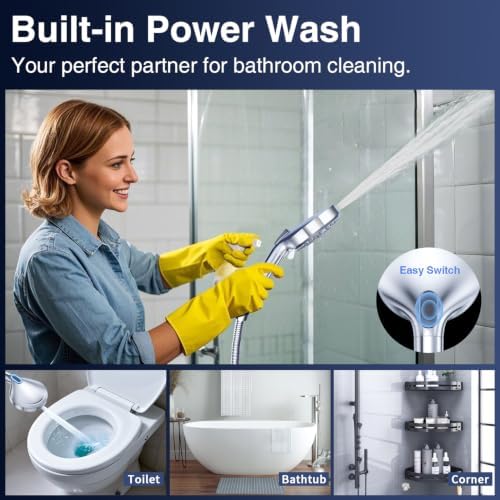 PALAS Filtered Shower Head with Handheld High Pressure 10-Mode with Filters Mineral Beads, Built-in Power Wash, soften hard water Remove Chlorine, Reduce Dry Itchy Skin, Anti-clog nozzle -3 Filters - Image 3