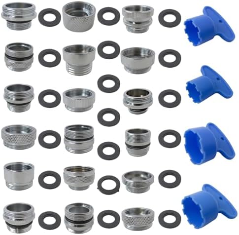 Premium 18Pcs Brass Faucet Adapter Kit For Garden Hoses, Water Filters, Standard Hose via Faucet Diverter, Removable Aerator Style Faucets, Standard Faucets by Xspeedonline
