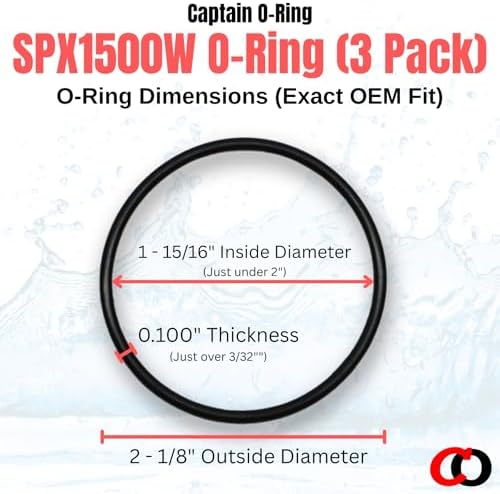 Captain O-Ring – Replacement SPX1500W Strainer Housing O-Rings for Hayward Power-Flo Filter Pump SP1500 SP1580 SP1705 SP1780 etc (3 Pack) - Image 2