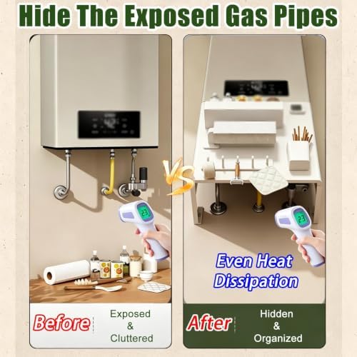 White Gas Boiler Pipe Cover Casing Box 300mm for Kitchen/Bathroom/Bedroom - Image 2