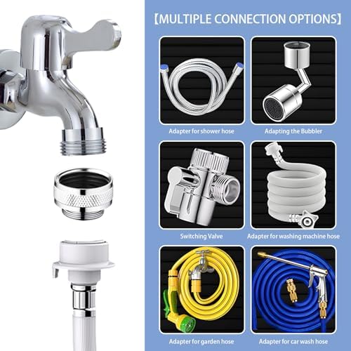 12 pcs Faucet Adapter Kit, CNYMANY Kitchen Aerator Adapter Set Male Female Sink Faucet Adapter Connecting Garden Hose Water Filter Standard Hose via Diverter - Image 4