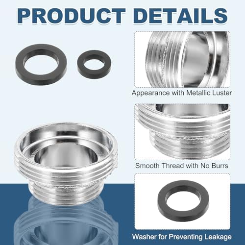 uxcell Faucet Aerator Adapter,M16 Male to M22 Male Brass Faucet Adapter - Image 3