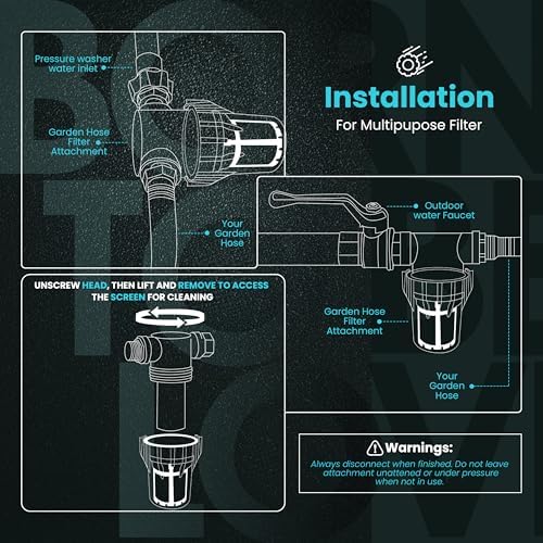 Inline Water Filter – 1" FNPT to FNPT, Fine Mesh Sediment Filter for Whole House, Under Sink, Shower, Washing Machine, Garden Hose, Well Water, Tap – Reusable Pre-Filter & Water Strainer - Image 5