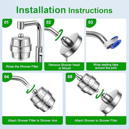 Shower filter removes Impurity,soothes dry skin,dandruff,eczema.Silver1pcs. - Image 5