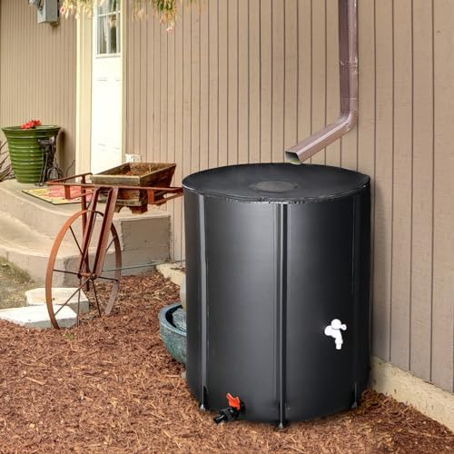 Collapsible Rain Barrel,Portable Water Storage Tank,Rainwater Collection System Downspout,Water Catcher Container with Filter Spigot Overflow Kit (132 Gallon) - Image 5