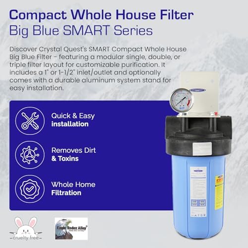Compact Whole House Water Filter, Smart Series (3-6 GPM | 1-2 People), Single, Includes 1" Connection | Crystal Quest - Image 2