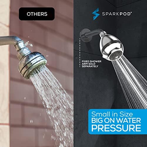 SparkPod High Pressure Shower Head, 3 Inch Fixed Showerhead, Chorme - Image 3