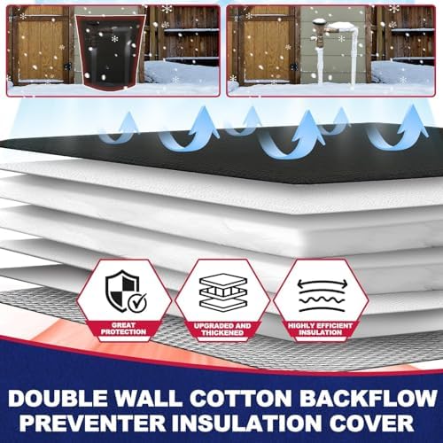 24"x36" Insulated Backflow Cover, Black, 7-Layer - Image 3