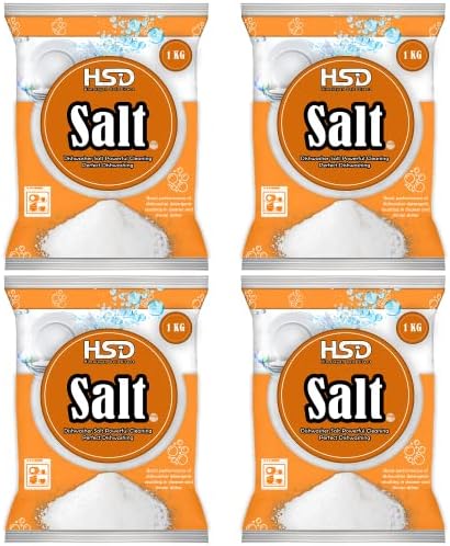 1kg Dishwasher Salt, Powerful Cleaning Dishwasher Salt, softener salt, Best For Laundry Kitchen Dish Washing, Compatible to All Water Softner Machines, Premium Food Grade 100% Genuine British Salt (4) by Unknown