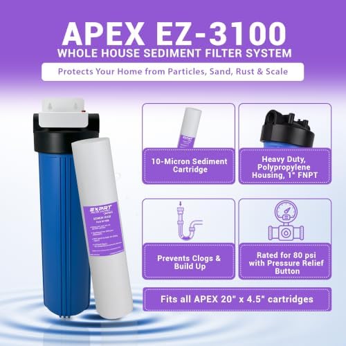 Whole House Sediment Water Filter 20" x 4.5" - EZ-3100 - Image 2