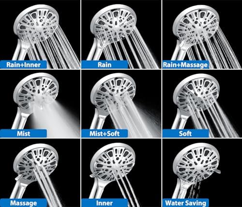INAVAMZ 2 in 1 Shower Head with Handheld Combo High Pressure Silver 2.5 GPM - Image 4