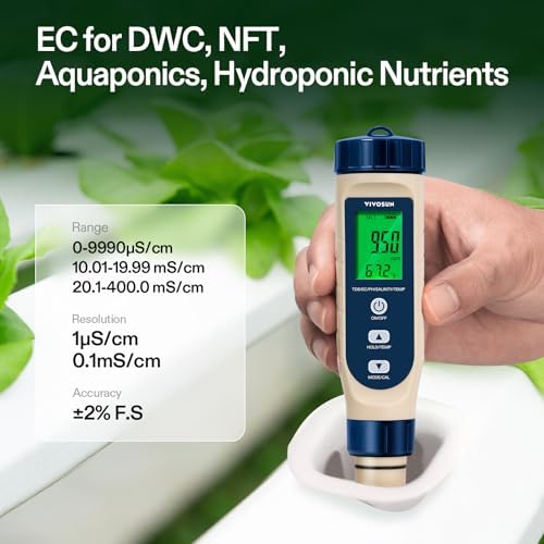 VIVOSUN 5-in-1 Digital PH Meter with Salinity/TDS/EC/Temperature Function - Image 4