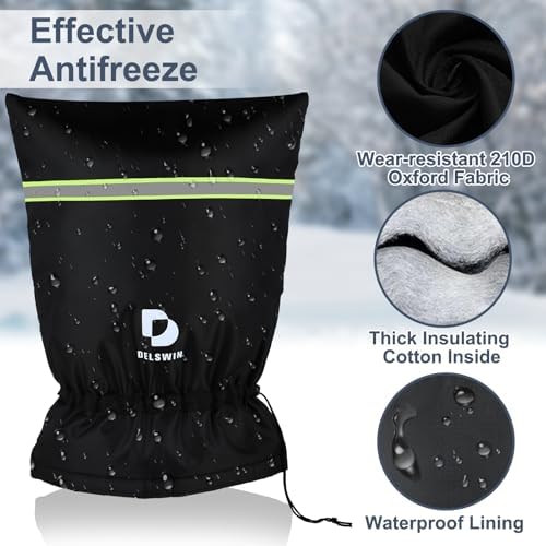 DELSWIN Backflow Preventer Pipe Insulation Cover - 16" W X 20" H Insulated Pouch for Winter Freeze Protection, Waterproof Sprinkler Valve Covers for Outside Irrigation, Well Head, Well Pump, Faucet - Image 3