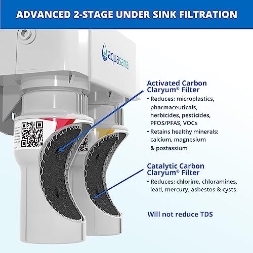 Aquasana Under Sink Water Filter System - Reduces PFAS, Lead, & Chlorine in Drinking Water - Under Counter Claryum Filtration for Kitchen - 2-Stage - Oil-Rubbed Bronze Faucet - AQ-5200.62 - Image 6