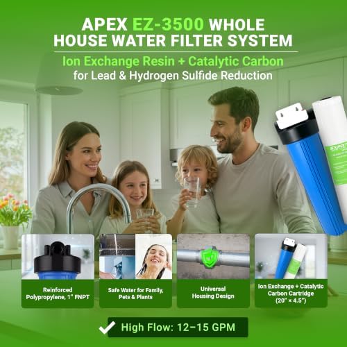 Whole House Water Filter 20" x 4.5" for Lead, Sulfur Gas EZ-3500 - Image 3