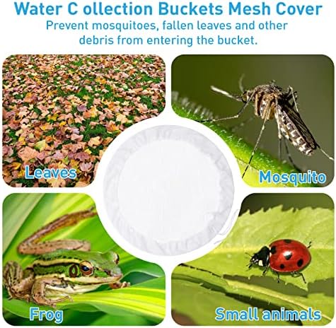 Mesh Cover for Rain Barrels with Drawstring, Water Collection Buckets Tank Protector, Rainwater Bucket Netting Screen Cover for Outdoor Garden, 37.4 Inches, White - Image 7