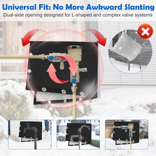 2-Way Open Backflow Preventer Insulation Cover,16" Wx20 H,Black - Image 7
