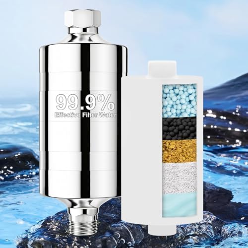 Vitamin C Larger Premium Metal Shower Filter, 304 stainless steel material, Clean Soft Water, Remove 99% Chlorine, Improve Your Skin, Easy to Install, KMF00D (Sea) by Keycozy