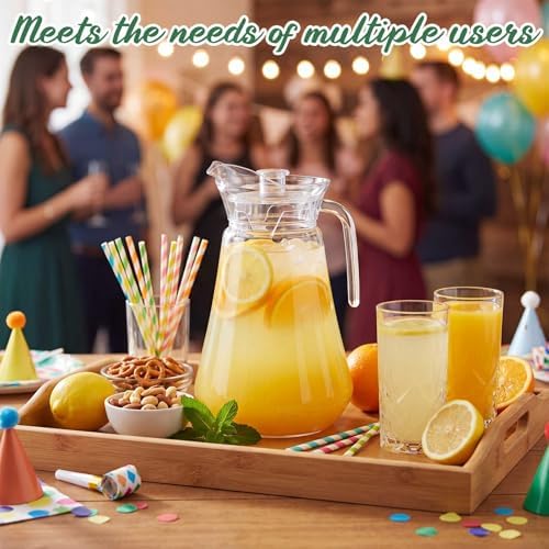 Tessco 6 Pcs Plastic Pitchers 60 Oz Clear Water Beer Jug Large,Modern - Image 4