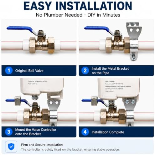Smart Water Leak Detector and Automatic Shutoff Valve Kit with Hub, 4 Water Leak Sensors - Image 3