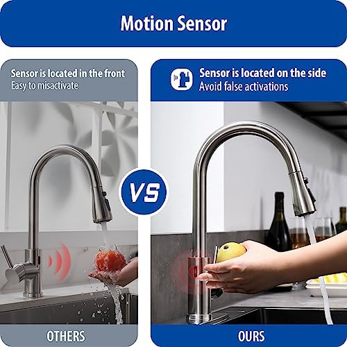 WEWE Touchless Kitchen Faucet, Brushed Nickel, Pull-Down, Single Handle - Image 5