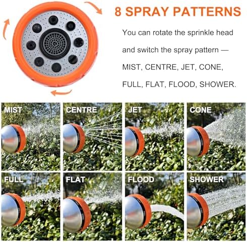 Garden Hose Nozzle, Dog Washing Hose Attachment, 8 Patterns Hose Sprayer High Pressure Metal Water Hose Nozzle with Soap Dispenser Bottle Dog Bath Brush Car Washing Mitt for Pet Garden Car Washing - Image 3