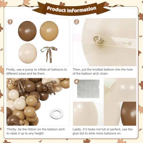 Brown Balloon Garland Arch Kit for Birthday Decor - Image 4