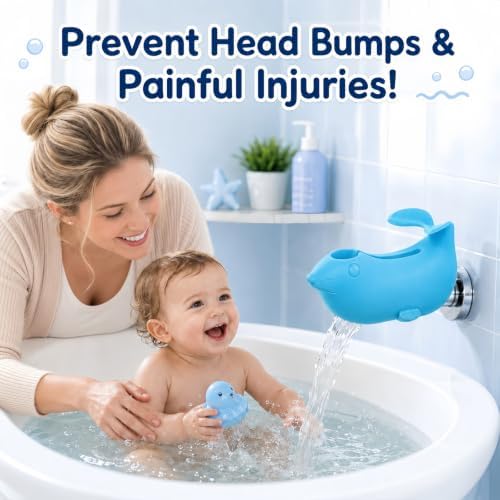 Soft Food Grade Silicone Baby Bath Set, Faucet Cover + Rinse Cup Toddlers - Image 6