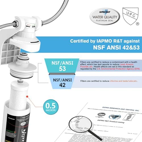 Frizzlife Under Sink Water Filter System-NSF/ANSI 53&42 Certified High Capacity Direct Connect Under Counter Drinking Water Filtration System-0.5 Micron Reduces Lead, Chlorine, Bad Taste & Odor - Image 2