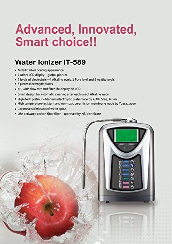 IONtech IT-589 Advanced Alkaline Water Ionizer Machine Water Filter System With Carbon Filter To Remove Impurities And Chemicals Countertop dispenser For Kitchen Sink - Image 2
